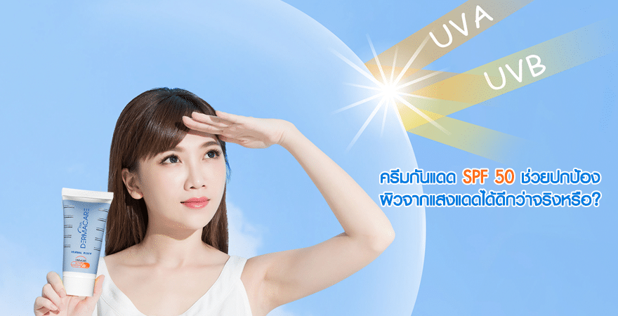 ครีมกันแดด SPF 50 ช่วยปกป้องผิวจากแสงแดดได้ดีกว่าจริงหรือ?